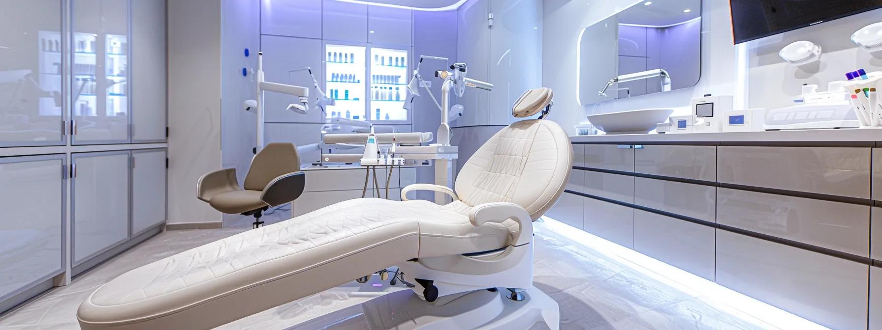 a sleek, modern cosmetic clinic interior showcases a well-lit consultation room, featuring a stylish treatment chair and advanced aesthetic equipment, emphasizing the precision and sophistication of botox applications across specific facial areas.